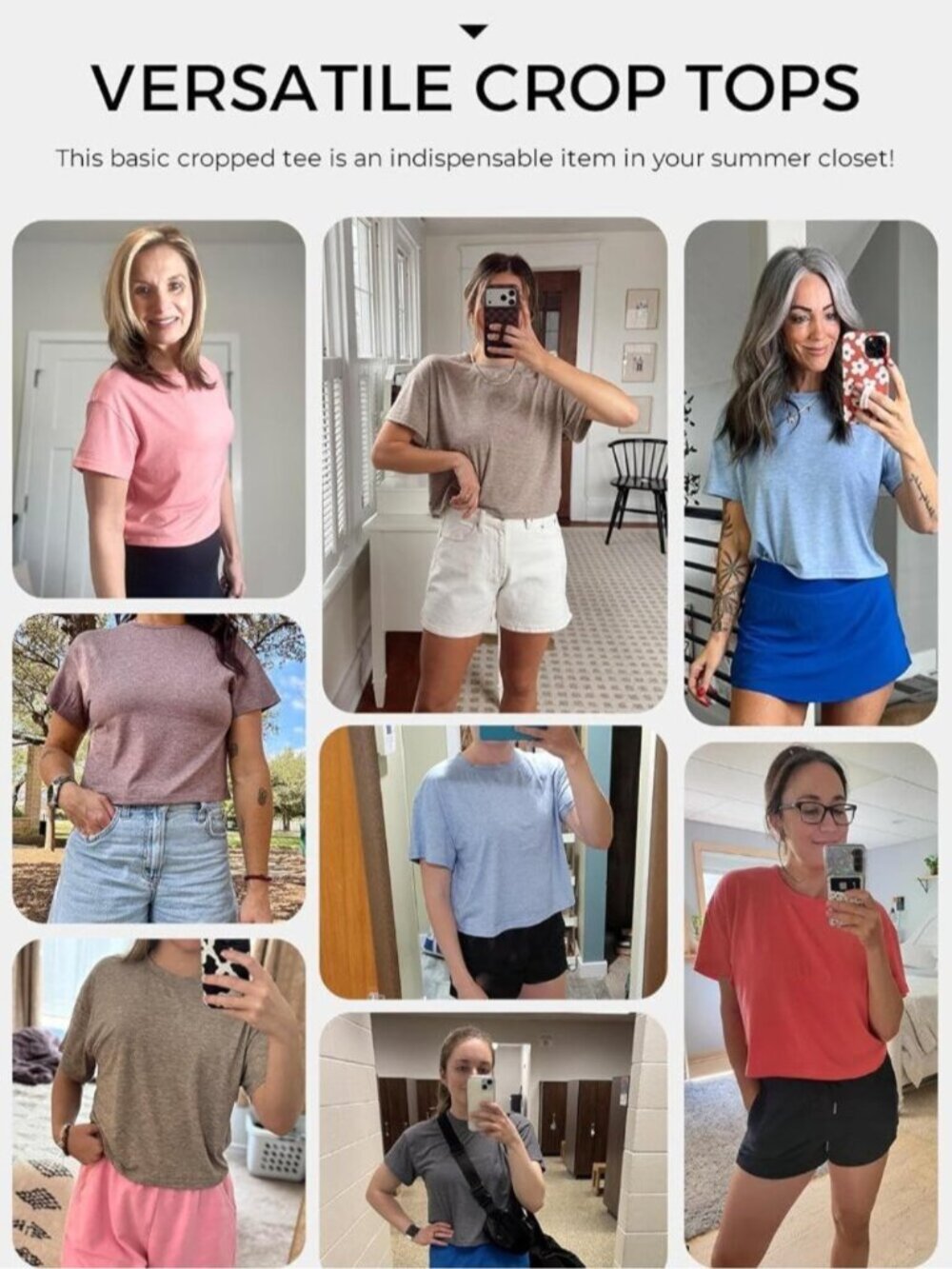 Women's Purple Red Short Sleeve Crew Neck Loose Casual Drop Shoulder Crop Tops - Picture 4 of 4